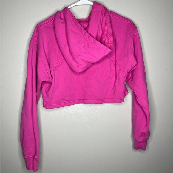 Lululemon All Yours Cropped Trendy Barbiecore Hoodie In Bright Pink Size 6 - Picture 3 of 3
